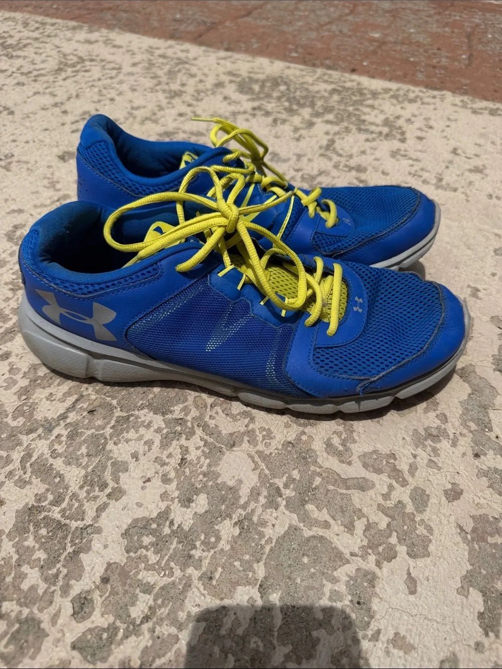 Under Armour Blue Athletic Sneakers with Yellow Laces